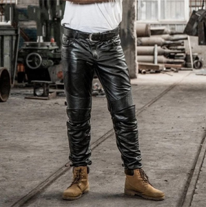 Pantalones de Motocicleta de Cuero Negro para Hombre, Impermeables, para Todas las Estaciones - Product Image 2