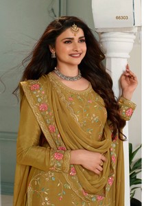 Nuevo Traje Salwar Kameez de Manga Larga con Semibordado para Otoño/Invierno, Estilo Indio-Pakistaní, Tela de Secado Rápido, Traje Casual Holgado de Dos Piezas - Product Image 3