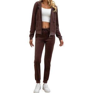 Ensemble de survêtement vintage pour femmes, 2 pièces, coupe ample, tissu Oxford, veste à capuche zippée décontractée, pantalon de survêtement, 100% coton - Product Image 6