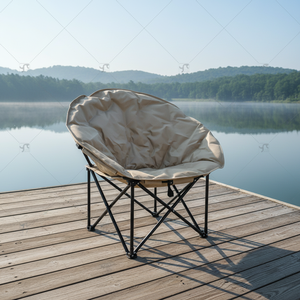 مقعد كبير جدا مريح ناعم مبطن تجميع سريع كرسي صحن القمر قابل للطي للاستخدام طوال الموسم للتخييم في الهواء الطلق لحدائق الصيد - Product Image 6