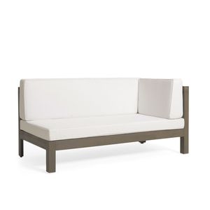 Set Sezionale da Esterno in Legno OANA con Cuscini Bianchi - Collezione Arredamento da Giardino - Product Image 5