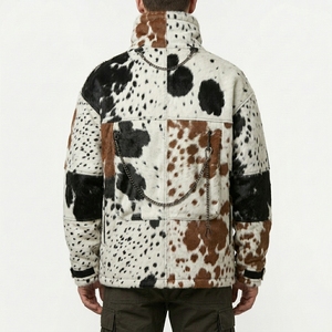 Chaqueta de Cuero Premium al por Mayor con Parches de Piel de Vaca, Fabricante de Abrigos Personalizados de Piel de Animal de Alta Gama para Hombre con Diseño Gráfico - Product Image 2
