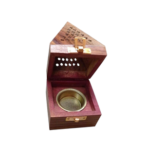 Wooden Pyramid Incense <b>Burner</b> Eco-Friendly Religious Aromatherapy Holder Decorative Indian Incense Fragrance Diffuser for Home - Product Image 3