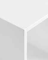 Prix d'usine – Présentoir d'angle autoportant moderne en acrylique blanc, pré-assemblé, 1 étagère, surface polie, personnalisable pour expositions