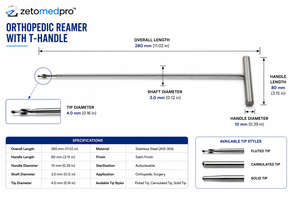 Extracteur de tête fémorale Moore avec poignée en T, instrument chirurgical orthopédique manuel - Product Image 6