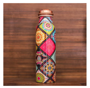 Bouteille d'eau en cuivre émaillée imprimée, pour l'école, le yoga, le bureau, passe au lave-vaisselle, bouteille en cuivre pur imprimée - Product Image 1