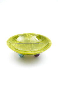 Bol à salade en résine fait main tourbillon vert jaune ODM Texture de marbre Bol à fruits motif Aqua pour la maison, l'hôtel et le buffet - Product Image 2