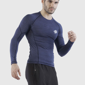 Camiseta de manga larga negra de doble capa de alta calidad y estilo moderno para hombre, con hombros caídos y tejido grueso. - Product Image 3