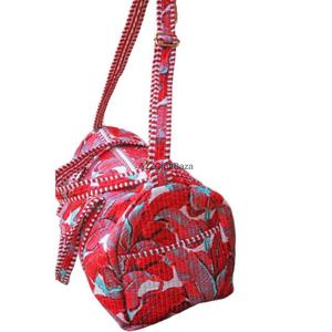 Bolsa de Gimnasio Acolchada 100% Algodón Puro, Estilo Vintage, para Viajes de Fin de Semana, Playa, Verano, Otoño, Compras Diarias, Bolsa de Lona Abierta para Mujer - Product Image 3