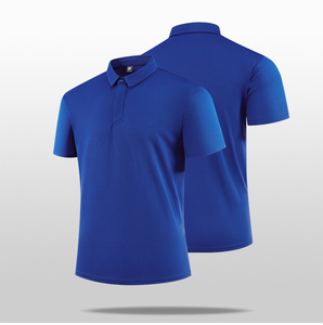 T-shirt pour homme, vente flash, respirant, séchage rapide, 100% polyester, motif uni, manches courtes, boutons sur le devant, design sportif - Product Image 2