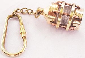 Polished Brass Lantern Keychain Nautical Lamp Keyring <b>Key</b> <b>Tag</b> Gift - Product Image 4
