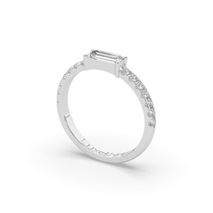 Anillo de Diamante Cultivado en Laboratorio de 0.43Ct, Oro Sólido de 14K/10K, Corte Pera y Redondo Brillante, Estilo Único, Joyería Fina para Mujer, Anillo de Diamante Personalizado - Product Image 5