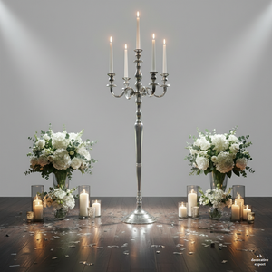 Floor Candelabra With 5 Candle Holder Tall Floor Standing Metal Decorative Handmade Candelabra Christmas Party Decor <b>Candlestick</b> - Product Image 4