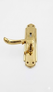 wholesale brass polish finish lever door <b>handle</b> solid brass <b>handle</b> <b>lock</b> set - Product Image 1