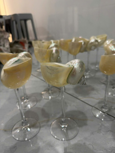 Verre à vin en coquillage naturel fait main, tasse décorative pour maison de plage, restaurant et hôtel - Product Image 3