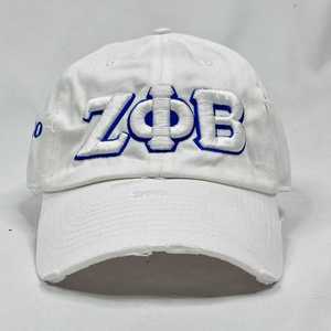 หมวกแก๊ป Zeta Phi Beta สีขาวสไตล์วินเทจ ปักลาย ZPB หมวกเบสบอลสำหรับชมรมนักศึกษา สายปรับได้ สวมใส่สบาย ทันสมัย สำหรับผู้หญิง - Product Image 1