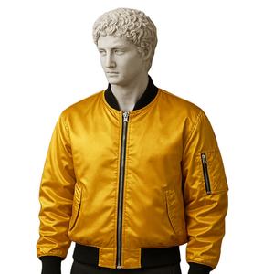 แจ็กเก็ตบอมเบอร์เสื้อแจ็คเก็ตผ้าซาตินเกรดพรีเมี่ยมสำหรับผู้ชายเสื้อแจ็กเก็ตแฟชั่นสำหรับฤดูใบไม้ผลิโลโก้แบบออกแบบได้ตามต้องการ - Product Image 6