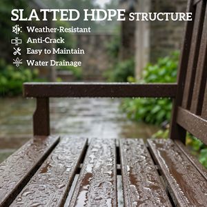 ม้านั่งในสวน HDPE สำหรับ 2 คน รับน้ำหนักได้ 530 ปอนด์ ที่นั่งโค้ง สีน้ำตาล สำหรับลานในห้างสรรพสินค้าและสวนหลังบ้าน - Product Image 5