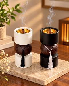 Brûleur de Bakhoor en Résine de Bois Premium en Gros, Élégant Porte-Encens Oud, Décoration Religieuse Arabe pour la Maison, Collections de Cadeaux Parfumés - Product Image 1