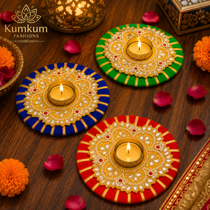 Multicolor Floral Eco-Friendly Durable Handmade Metal <b>Tea</b> <b>Light</b> Candle Holder <b>Christmas</b> Wedding Housewarming Diwali Pooja Room - Product Image 3