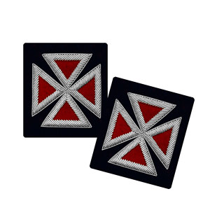 Insignia de manga para uniforme de Caballero Templario Antiguo Gran Maestro, color granate y plateado |   Insignia Bordada Personalizada |   Regalia Masónica - Product Image 1