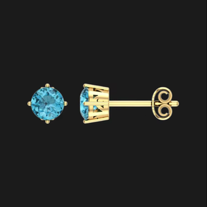 Pendientes de Lujo con Moissanita de Corte Redondo, Cuatro Puntas, Plata 925 con Baño de Rodio, Joyería Fina, Regalo para Mujeres y Hombres, Uso Diario, Brillo - Product Image 1