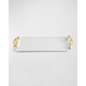Plateau de service en marbre durable avec poignée en laiton doré, accessoire décoratif pour la maison, les mariages et les hôtels, plateaux en laiton et en marbre - Product Image 1
