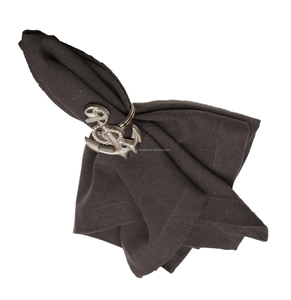 Vente chaude argent ancre en forme de rond de serviette métal cercle serviette boucle table décoration rond de serviette en gros quantité en vrac - Product Image 3