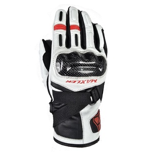 New Men's Short Carbon Fiber Motorcycle Auto Racing <b>Gloves</b> Printed White Black Leather Mesh for Winter Customizable Team Name - Product Image 2
