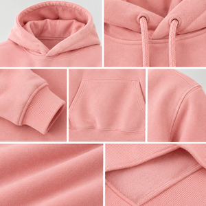 <b>Men's</b> Oversized Hooded Sweatshirt Solid <b>Pink</b> Fleece Regular Sleeve Casual Autumn Knitted <b>Hoodie</b> - Product Image 6