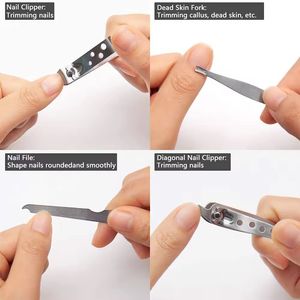 Stainless Steel 7 in 1 <b>Nail</b> Kit Portable Manicure Tools <b>Set</b> with Case for Adult Luxury Gift Box Style - Product Image 4