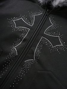 Sweat à capuche en fourrure pour homme avec strass, coupe oversize, style streetwear, décontracté, pour la gym, en coton épais, confort moderne et premium - Product Image 6