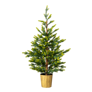 4 FT Dual Tone Artificial Christmas <b>Tree</b> 2-Pack with Pot <b>Stand</b> Potted Xmas Pine <b>Tree</b> 119 Branch Tips for Holiday Party - Product Image 1