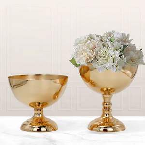 Vase sur pied en fer martelé doré Art Déco, résistant à la rouille, écologique, pour la maison, la table, les hôtels de luxe et les gîtes - Product Image 2