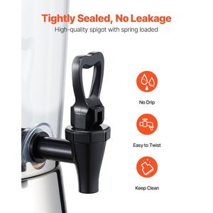 Dispenser per Bevande da 2,1 Galloni in Acciaio Inox e Plastica con Rubinetto e Scomparto per Ghiaccio, Ideale per Feste - Product Image 5