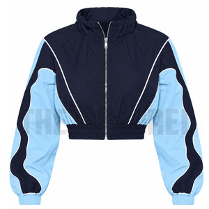 Custom <b>Womens</b> Lightweight Oversized Waterproof Windbreaker Jacket Turn-down <b>Collar</b> Full Zip Casual Fashion Finished Private - Product Image 4