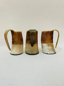 Cuenco artesanal de cuerno de búfalo 100% natural, imitación de cuerno vikingo antiguo, con borde de latón pulido, 6 pulgadas, para cerveza o hidromiel, regalo artesanal - Product Image 3