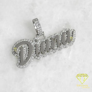 จี้สร้อยคอแบบกำหนดเองประดับเพชร ตัวอักษรแบบ Iced Out เครื่องประดับฮิปฮอป สตรีทแวร์ - Product Image 2