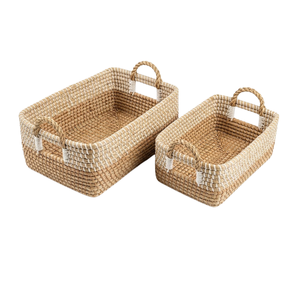 Panier de rangement durable en jonc de mer pour appartements compacts et essentiels pour les balcons - Product Image 2