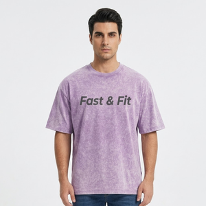 Venta Directa de Fábrica, Camiseta de Alta Calidad con Lavado Ácido Personalizada para Hombre, Ropa Deportiva y Casual, Camiseta Cómoda para Hombre - Product Image 1