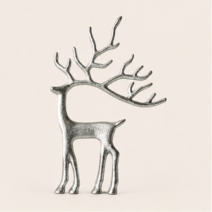 Custom Wholesale Textured Silver Metal <b>Christmas</b> Deer Statue Minimalist Reindeer Sculpture For Interior Home Decor Scandinavian - Product Image 2