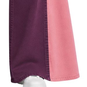 Jean large pour femme violet et rose, taille haute, en denim bicolore, style décontracté streetwear, pantalon tendance coupe ample - Product Image 3