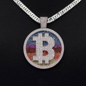 Colgante de Moissanita Chapado en Oro y Rodio sobre Plata 925, Corte Brillante, Estilo Hip Hop, Cadena con Dijes, Letra Personalizada, Joyería Religiosa - Product Image 1