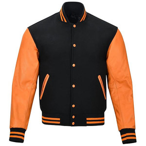 Hot Selling Custom Men's Baseball Bomber <b>Leather</b> <b>Jacket</b> Cool <b>Winter</b> Style Stand Collar Fleece Lining Canvas Fabric Men's <b>Jackets</b> - Product Image 2