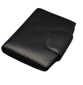 Cartera de Cuero Mini Casual de Lujo para Mujer, Delgada, Vintage, Corta, Marrón, de Cuero Vacuno Genuino, con Forro de Poliéster, RFID, de Alta Calidad, para Uso Diario - Product Image 1