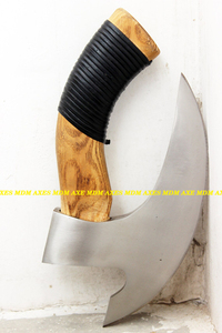 Custom Handmade Damascus Steel Hunting Hand Forged <b>Camping</b> <b>Axe</b> Outdoor and Pizza Cutter Kitchen Knife - Product Image 3