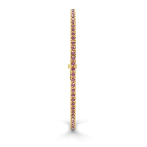Pulsera de tenis Darcy de oro blanco de 10 quilates con diamantes de laboratorio morados redondos (2 quilates) Tw. Joyería elegante unisex para uso diario, regalo para fiestas - Product Image 2