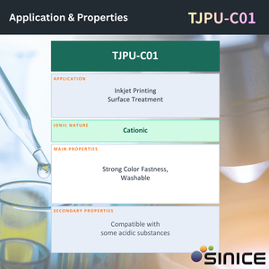 Résine polyuréthane cationique aqueuse SINICE TJPU-C01, spécialisée et fonctionnelle, pH 5.0-7.0, idéale pour l'impression jet d'encre sur surface - Product Image 2