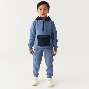 Custom Kids Hoodie Tracksuit Toddler Boy Winter Warm Fleece Cargo Pants <b>Set</b> Blank Children Hooded Sweatshirts <b>Jogger</b> Sweatpants - Product Image 1