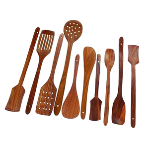 Juego de Cucharas de Cocina de Madera, Utensilios de Cocina, Juego de 5 Piezas, Logotipo Grabado, Cucharas de Cocina y Servicio de Madera de Acacia - Product Image 5